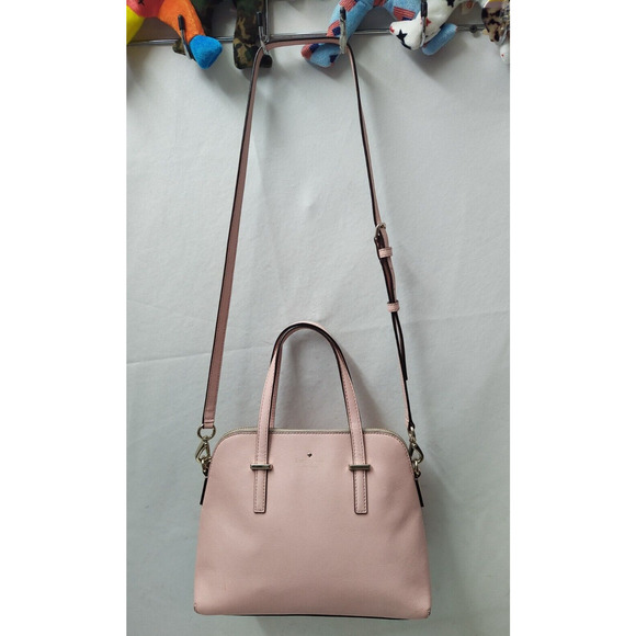 Kate Spade New York Pink Crossgrain Leather Domed Double Handles Satchel Bag - Picture 4 of 16